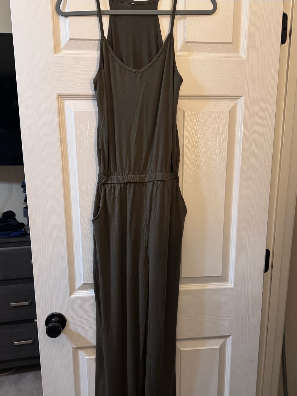 SHEIN Olive Green Sleeveless Jumpsuiti